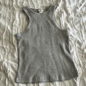 H&M Gray Ribbed Tank Top